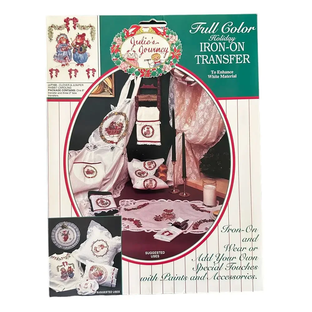 Julie's Journey Iron On Transfer Lot Clover Juniper Laurel Rabbit Christmas